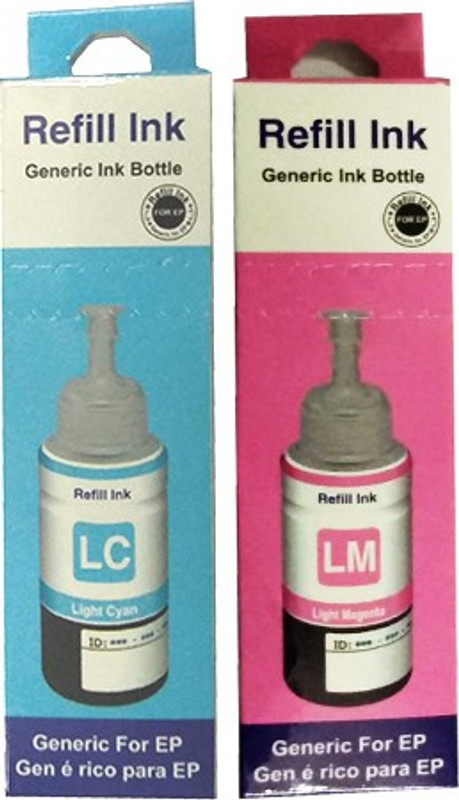 adoc L800 LITE Cyan, LITE Magenta T673 PACK OF 2 BOTTLE Multi Color Ink Cartridge(Magenta, Cyan)