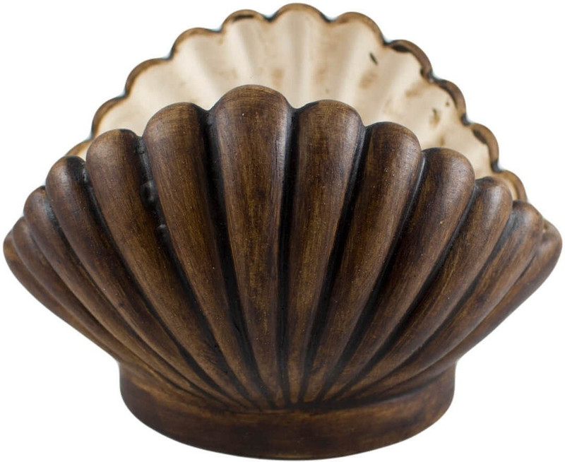 lasaki Shell Antique Ceramic Handmade Planter Or Pot/Plant Pot/Succulent Planter Pot/Container/Flower Pot/Pot/Gamla/Gamle Planter Plant Container(Ceramic, External Height - 12 cm)