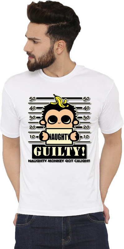 makintosh Graphic Print Men Round Neck White T-Shirt
