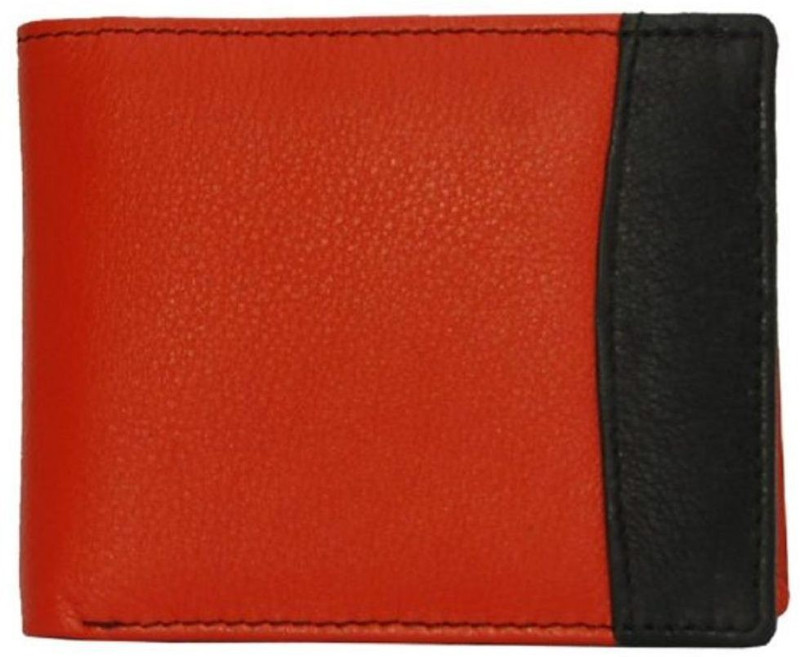 hydensyde Men Orange Genuine Leather Wallet(3 Card Slots)