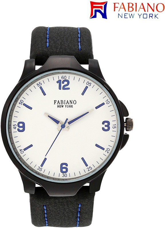 Fabiano New York FNY-029 New Generation White dial black leather strap Standard analog wrist Analog Watch - For Men