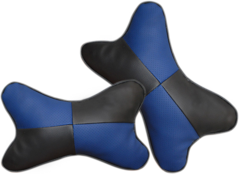 neo veo enterprises Black, Blue Fabric, Cotton Car Pillow Cushion for Lexus, Maruti Suzuki, Renault, Ford(Round)