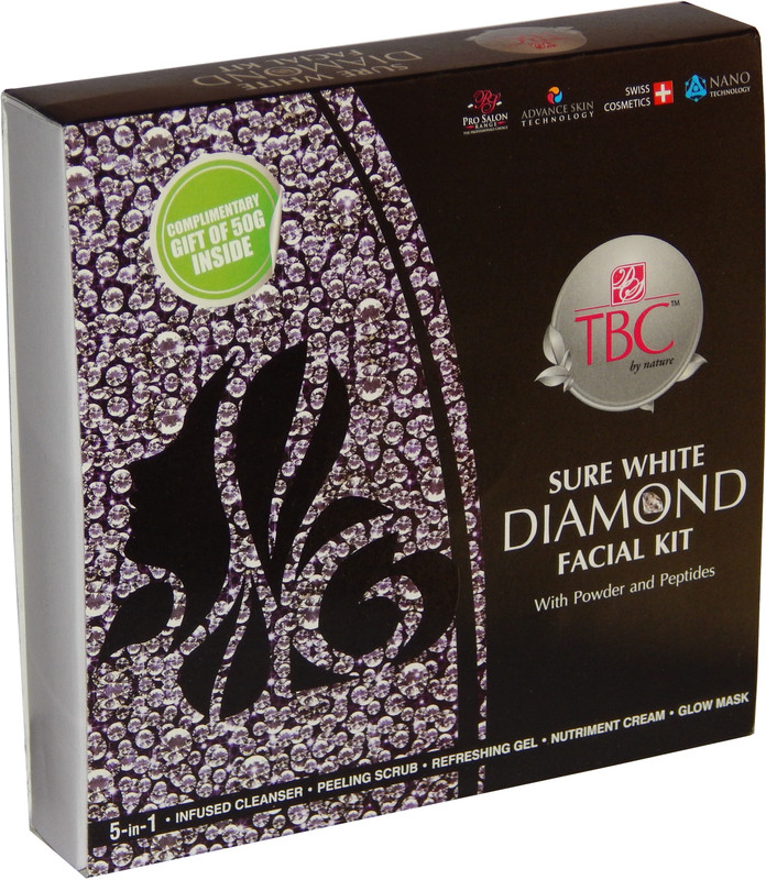 tbc by nature sure white diamond facial kit with powder and peptides 150 g(Set of 6)