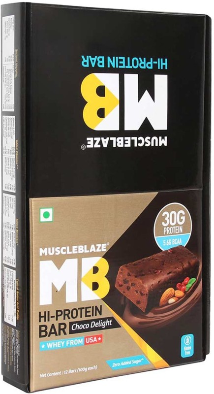 MuscleBlaze Hi Protein Bar with 30g Protein & Zero Added Sugar Protein Bars(1200, Choco Delight)