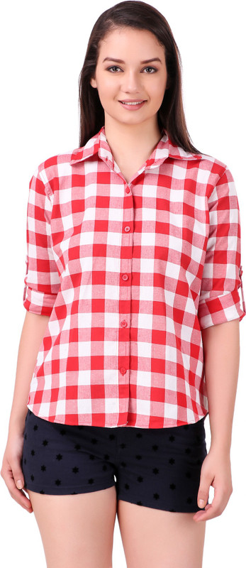 pour femme Women Checkered Casual Multicolor Shirt