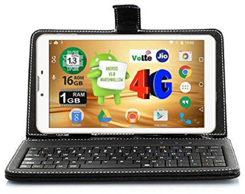 I Kall N4 with Assorted color Keyboard 16 GB 7 inch with Wi-Fi+4G Tablet (White)