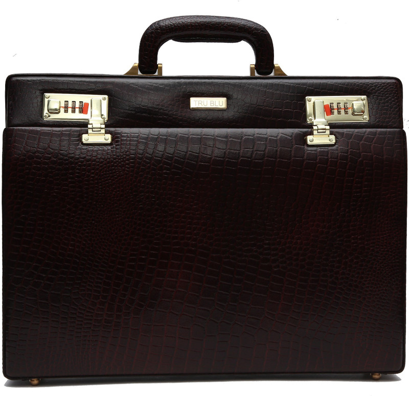 TRU BLU Briefcase Medium Briefcase - For Men(Brown)