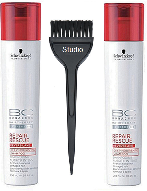 studio Of Hair Brush , Schwarzkopf BC Bona cure Repair Rescue Shampoo pack of 2(3 Items in the set)