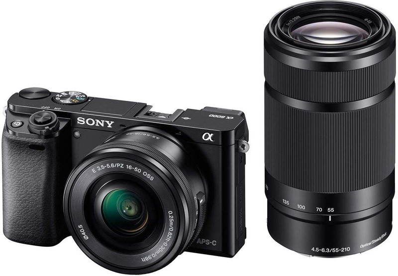 Sony Alpha ILCE-6000Y/b in5 Mirrorless Camera Body with Dual Lens : 16-50 mm & 55-210 mm(Black)