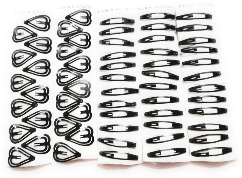 shiviksha Tic tac hair clips pack of 60 Tic Tac Clip(Black)