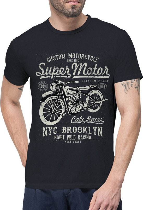 speedymonk Graphic Print Men Round or Crew Black T-Shirt