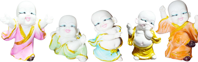 gw creations Polyresin Lord Buddha Figurines,Laughing Baby Buddha Resine Decorative Showpiece  -  15 cm(Polyresin, Multicolor)