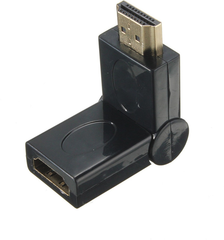 SMACC Gold Plated 90-180 Degree HDMI Male to Female Adapter 5.9 m HDMI Adapter(Compatible with COMPUTER, HDTV, LAPTOP, PROJECTER etc., Black, One Cable)