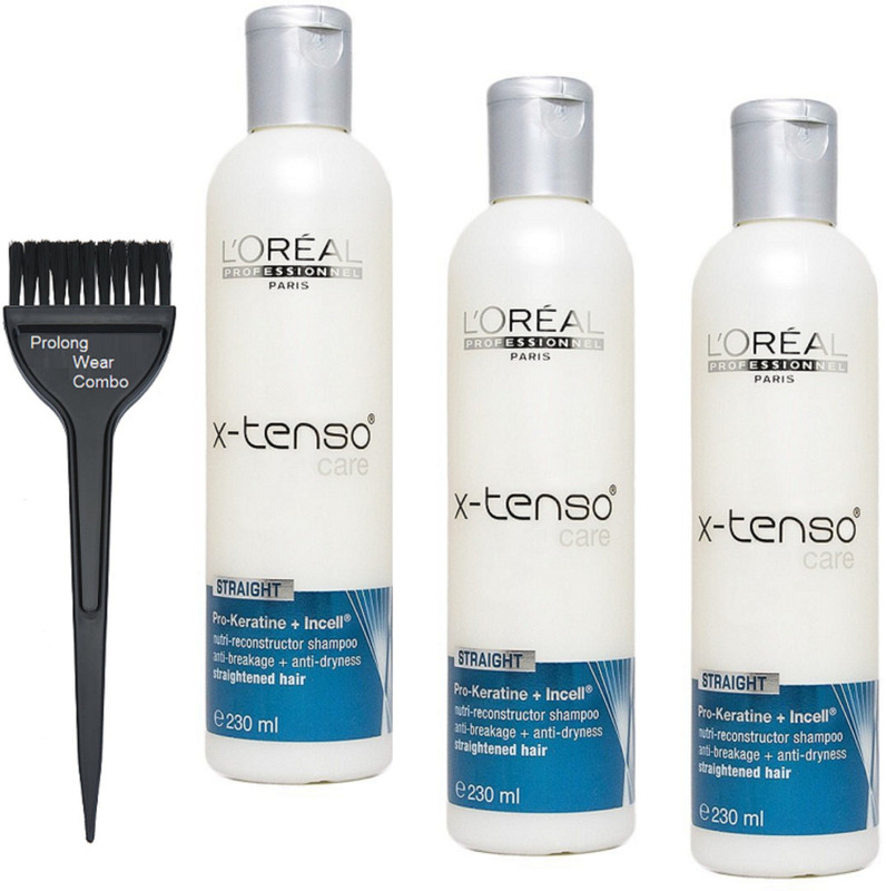 prolongwear combo Hair Brush,L'Oreal Professionnel X-Tenso Care Straight Shampoo Pack Of 3(Set of 4)