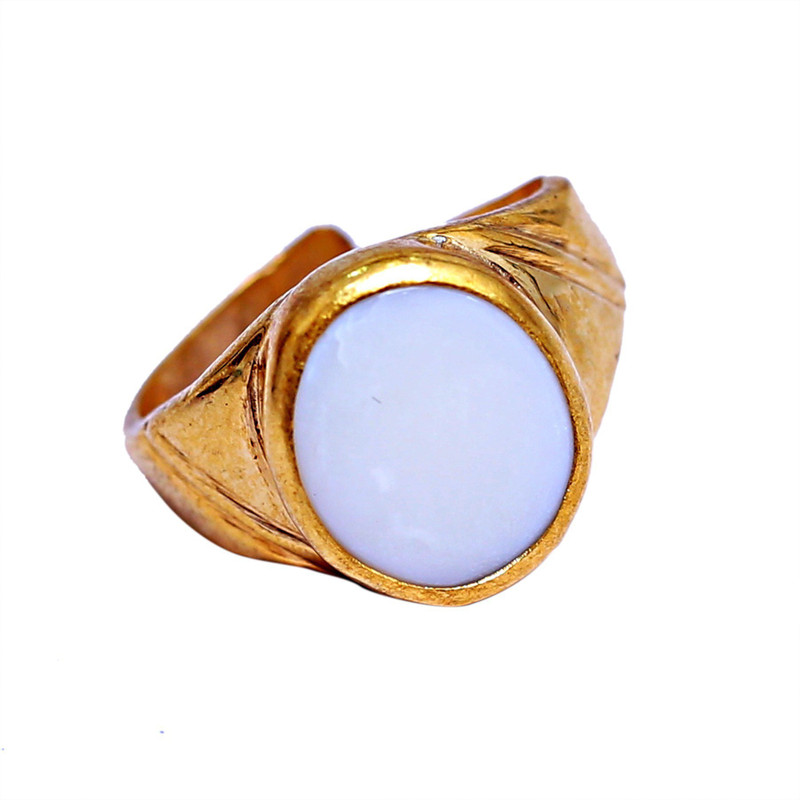 brahmgyan gallary opel gemstone (5ct or above) certified with Ring/Angoothi Metal Opal Gold Plated Ring