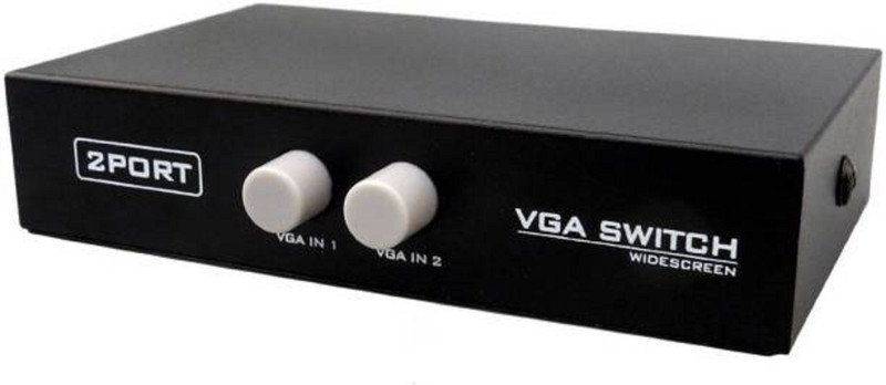 BKC TV-out Cable 2-Port VGA Switch – Connect Two PCs to One Monitor Display(Black, For TV)