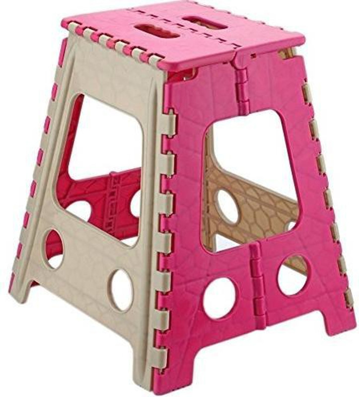 siddhi study table/ folding table/ folding stool Natural Fiber Side Table(Finish Color - pink-ivary)