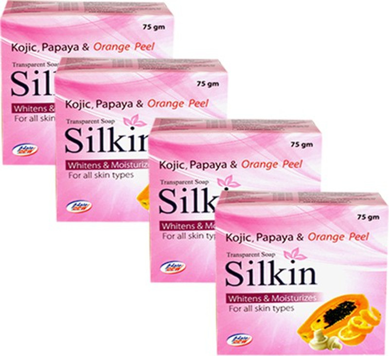 silkin Kojic, Papaya & Orange Peel(4 x 75 g)