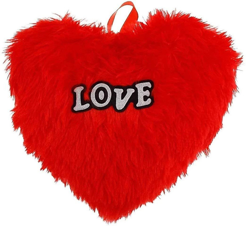 prachi toys Toys Printed Gift Heart Shape Cushion Stuffed Hanging Heart Shaped Pillow with Best Filling Covers- Red  - 30 cm(Red)