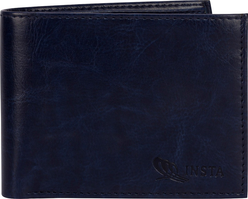 insta service Men Blue Artificial Leather Wallet(6 Card Slots)