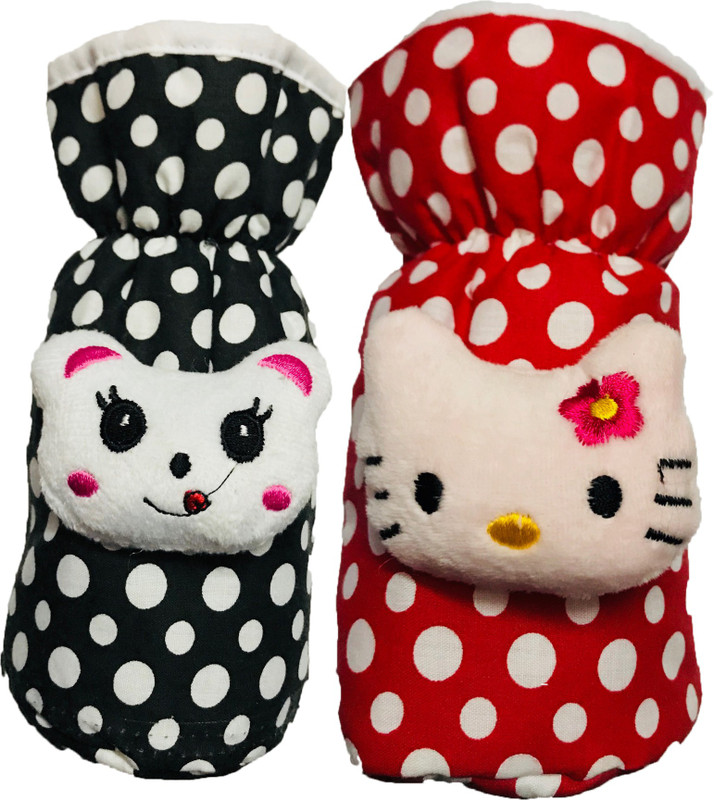 FIRST TREND High Quality Daily use attractive Teddy Cotton Bottle Cover (Multicolor)(Black, Red)