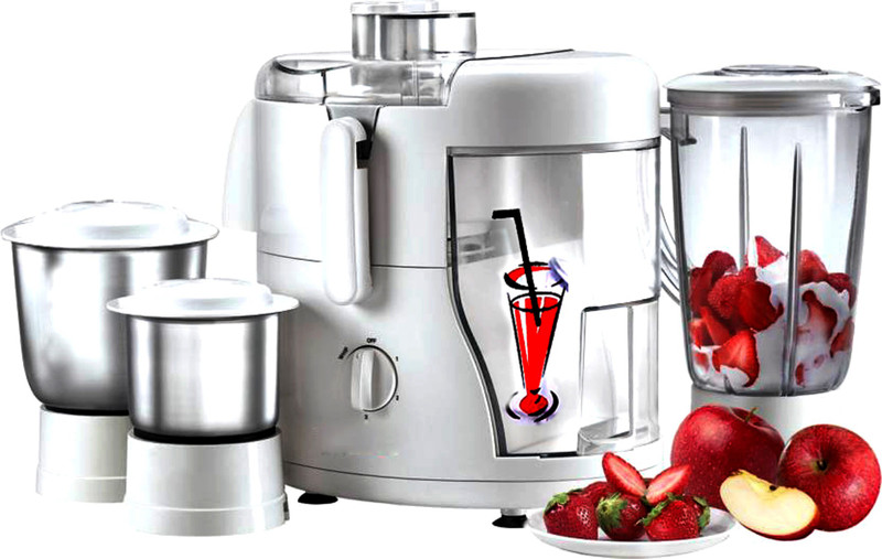 Green Home RT10001 Powerful Multi Rotary 550 Watt 3 Jars 550 W Juicer Mixer Grinder(White, 3 Jars)