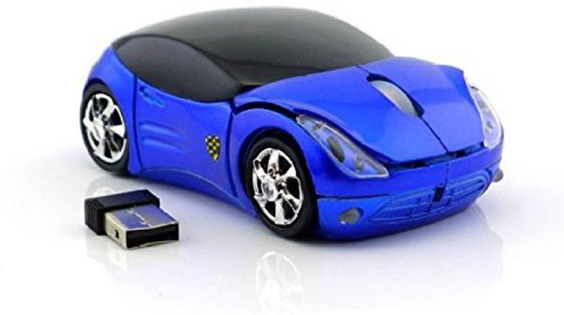 microware Cool Sport Car Shaped Mouse 2.4GHz Wireless Car Mouse Ambidextrous Optical  Gaming Mouse With Bluetooth(2.4GHz Wireless, Blue)