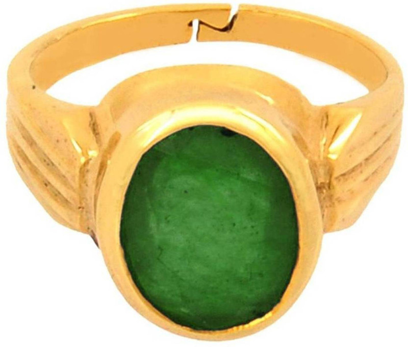 sovam Gemstones Ring 4.25 Panna /Emerald Natural GEMSTONE Adjustable PANCHDHATU RING Stone Emerald Ring Stone Coral Ring