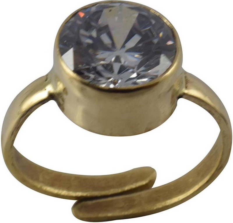 sovam Gemstones Ring 6.25 Ratti White Zircon (Jarkan) Natural  Panch Dhatu Adjustable Ring Stone Ring Stone Coral Ring