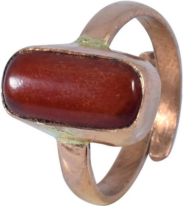 sovam Gemstones Ring 6.25 Ratti Red Coral (Moonga) Panch Dhatu Adjustable Ring Stone Ring Stone Coral Ring