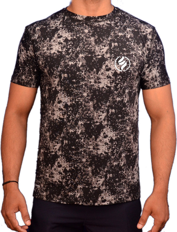 sh saha enterprises Printed Men Round Neck Black T-Shirt