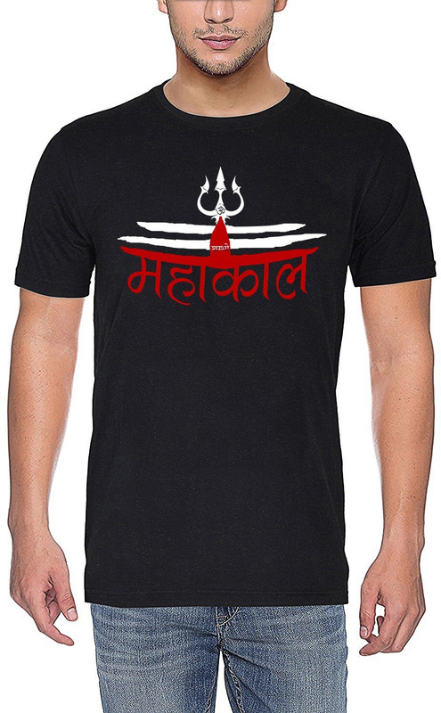 mebadass Printed Men Round or Crew Black T-Shirt