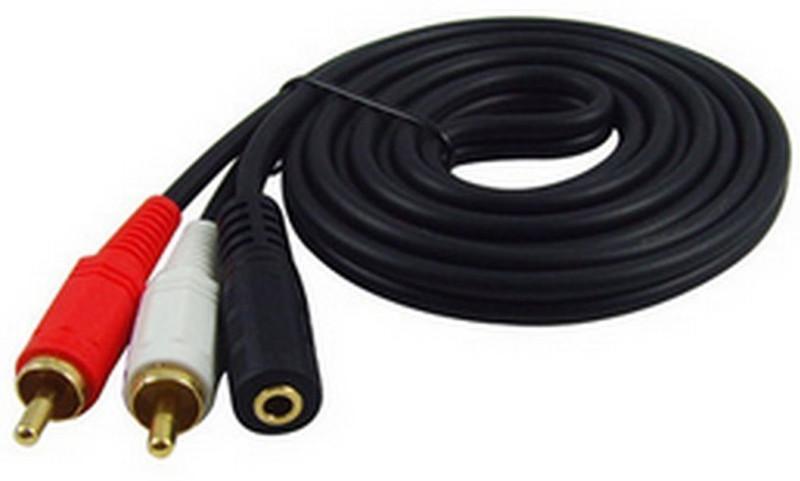 takai  TV-out Cable 2 RCA-Stereo EXTENSION(Black, For Home Theater)