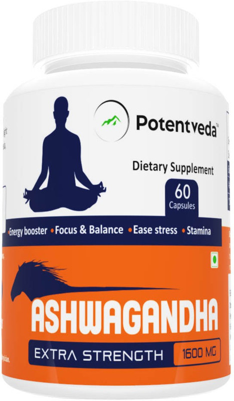 potentveda Ashwagandha extract for Men & women 60 capsules(60 No)