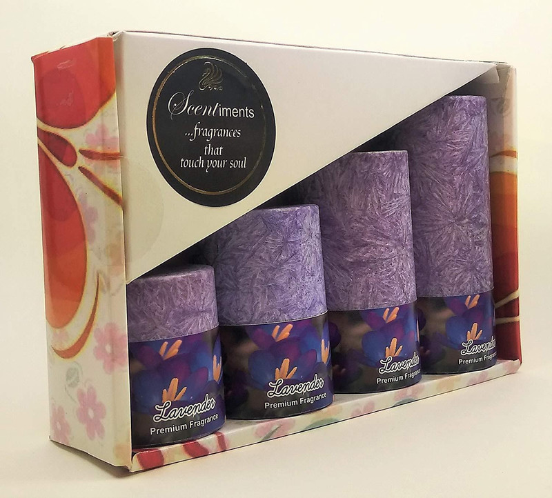 brightshop candle Candle(Purple, Pack of 4)