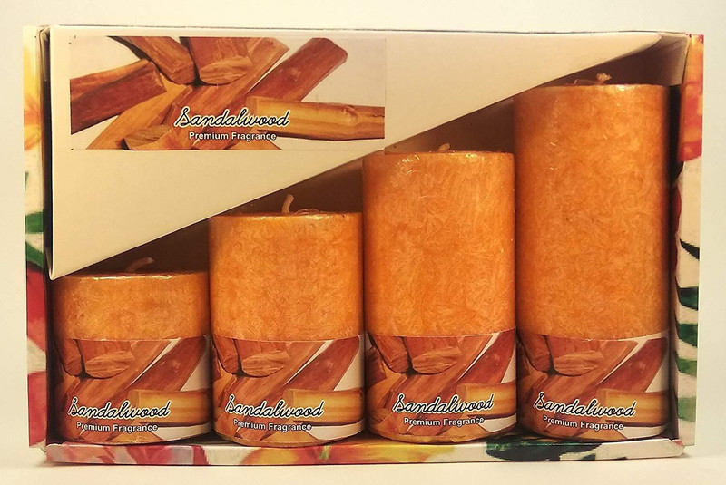 brightshop candle Candle(Orange, Pack of 4)