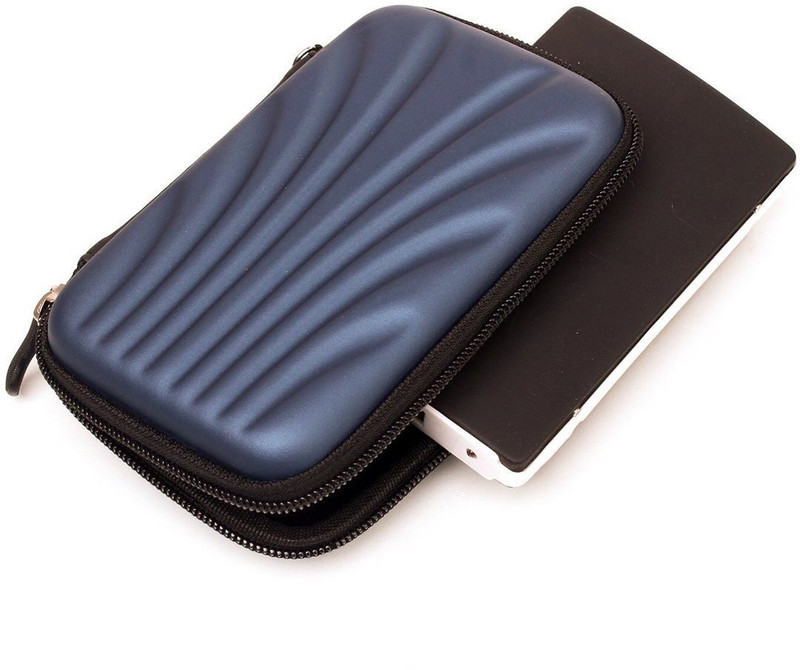 AVB Pouch for Seagate Backup Plus Slim 2 TB External Hard Disk Drive ( Casing Case Cover ) Blue Flower Design Premium Cover(Blue, Dual Protection, Rubber)