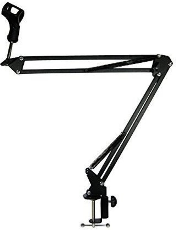 Robustrion Microphone Suspension Boom Scissor Arm Stand(Black)