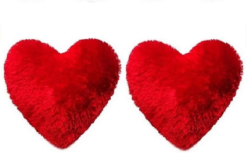 prachi toys Printed Gift Heart Shape Cushion Stuffed Hanging Heart Shaped Pillow with Best Filling Covers- Red  - 13 cm(Red)