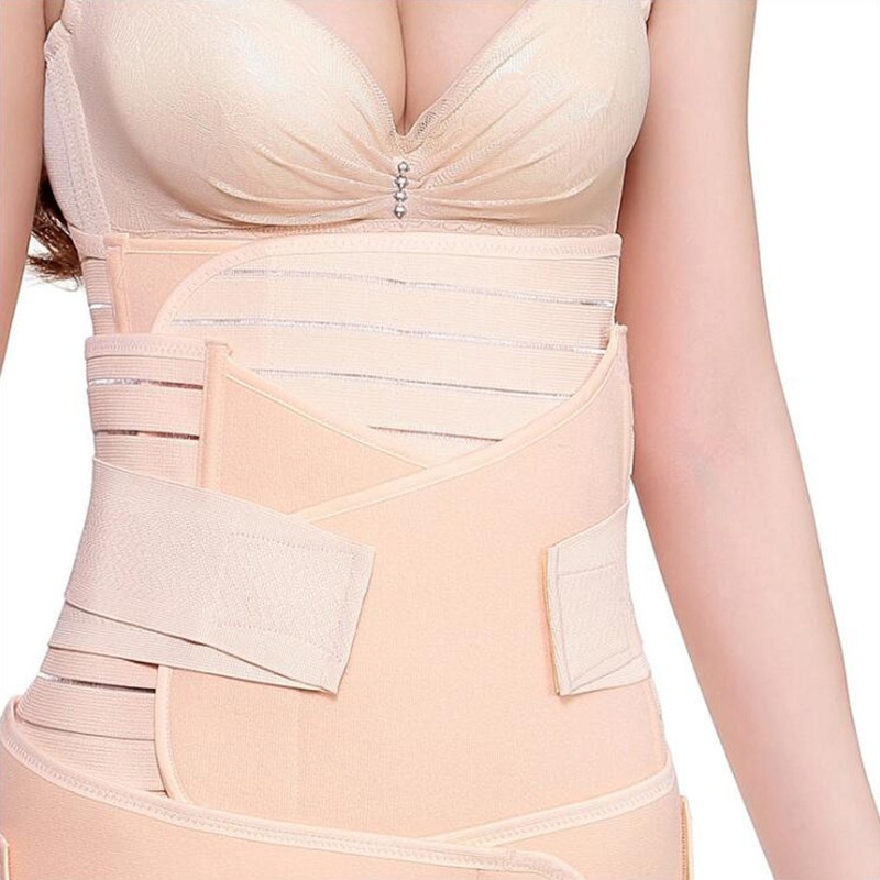 elebae 3 in 1 Postpartum Support Recovery Belly Wrap Waist Pelvis Belt Back & Abdomen Support(Orange)