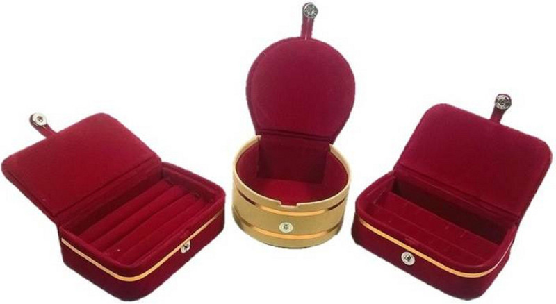 phoenixfaso combo offer of bangle box bangle storage box red ring box earring box jewellery box vanity makeup kit jewellery kit vanity box Vanity Box(Red)