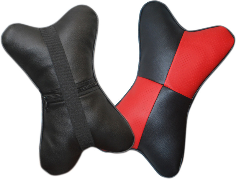 neo veo enterprises Black, Red Fabric, Cotton Car Pillow Cushion for Rolls Royce, SsangYong, Audi, Opel(Rectangular)