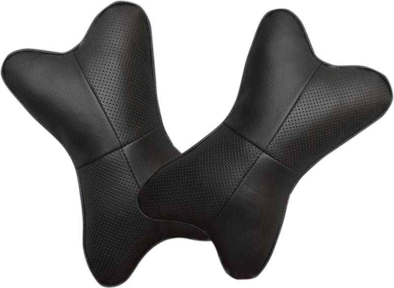 neo veo enterprises Black Fabric, Cotton Car Pillow Cushion for Range Rover, Hyundai, Volkswagen, SsangYong(Rectangular)