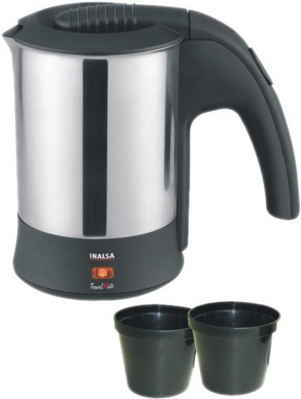 Inalsa Travel Mate Electric Kettle(0.5 L, Silver, Black)