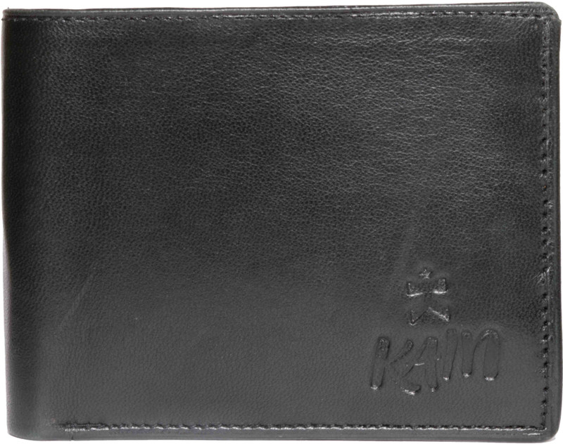 kain Men Black Genuine Leather Wallet(7 Card Slots)