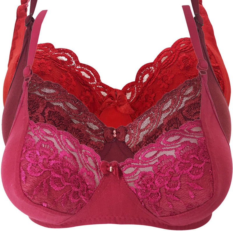 X-WELL Women Minimizer Non Padded Bra(Red, Maroon) X-WELL Women Minimizer Non Padded Bra(Red, Maroon)