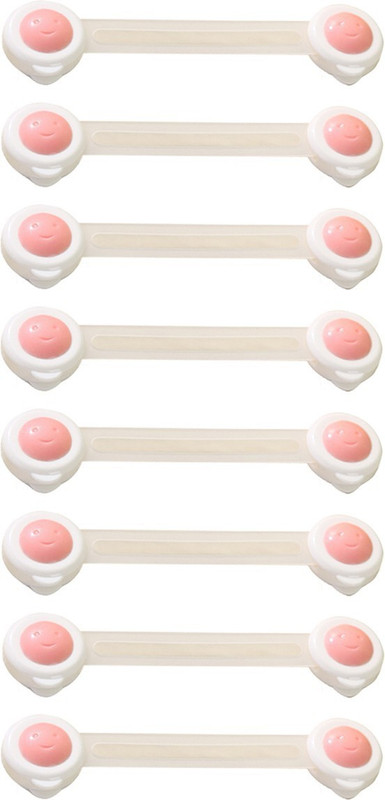 SYGA PinkSmileyBabySafetyCabinetLock_8 Pcs Child Safety Latch Lock(Pink)