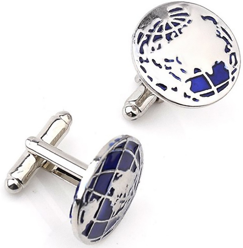 ikigaicollectibles Alloy Cufflink Set(Silver, Blue)