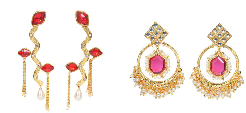 zevar creation R-160 & R-170 Crystal Zinc Earring Set