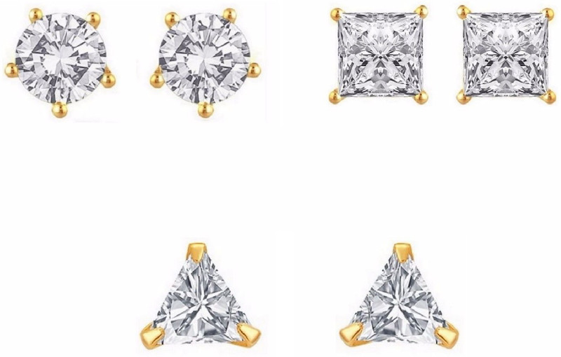 aabhu Stone Studded Cubic Zirconia Alloy Stud Earring